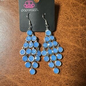 Paparazzi Silver and Blue Drop Earrings